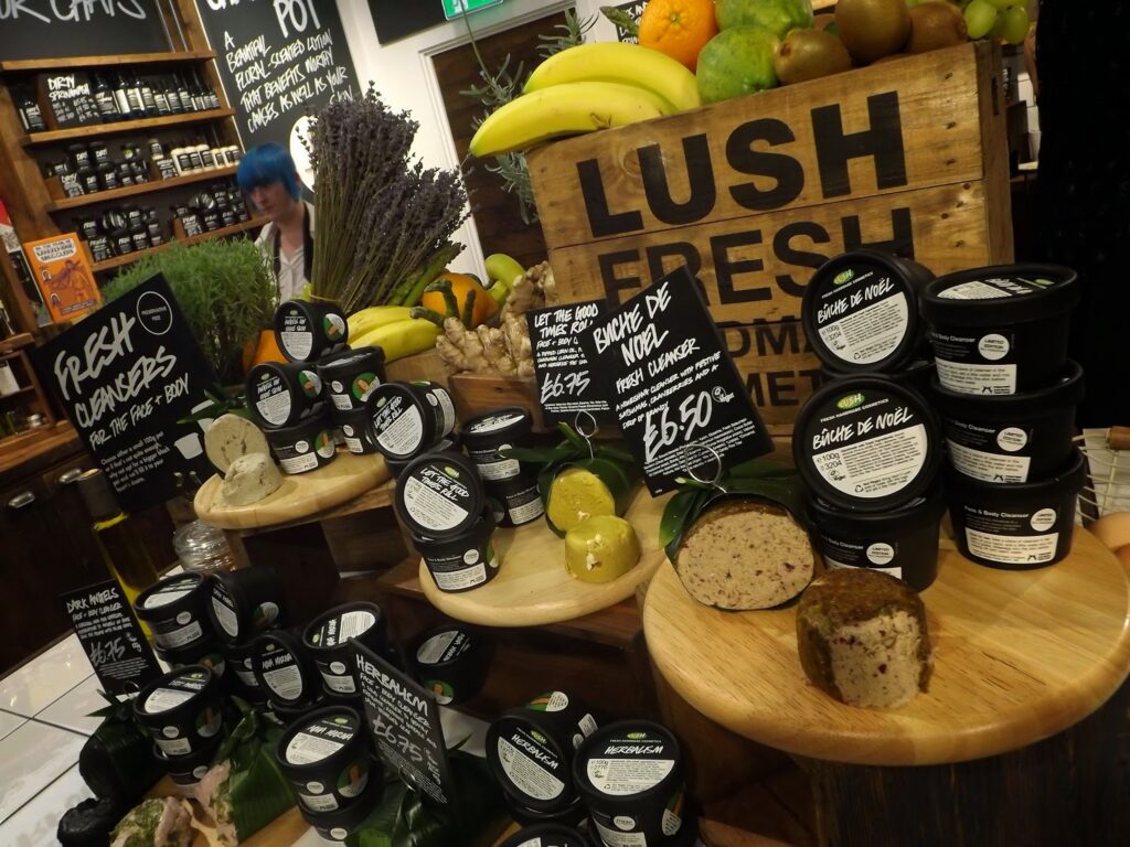 Christmas products available at Lush white rose.
