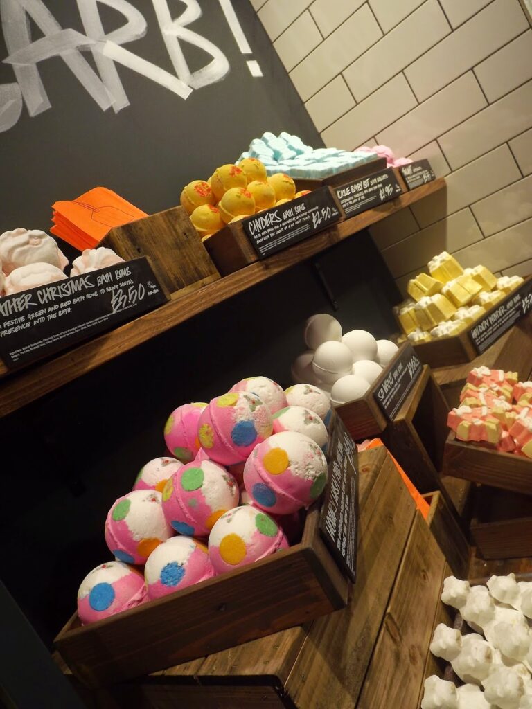 Lush bath bomb selection.