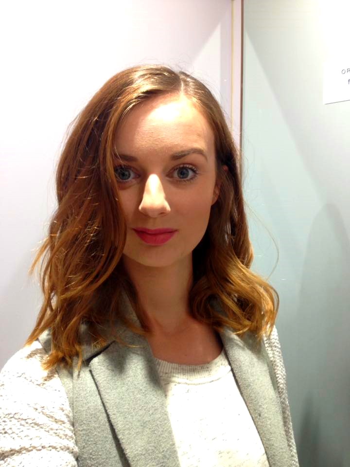 Claire Mac after having her hair done at RUSH York.