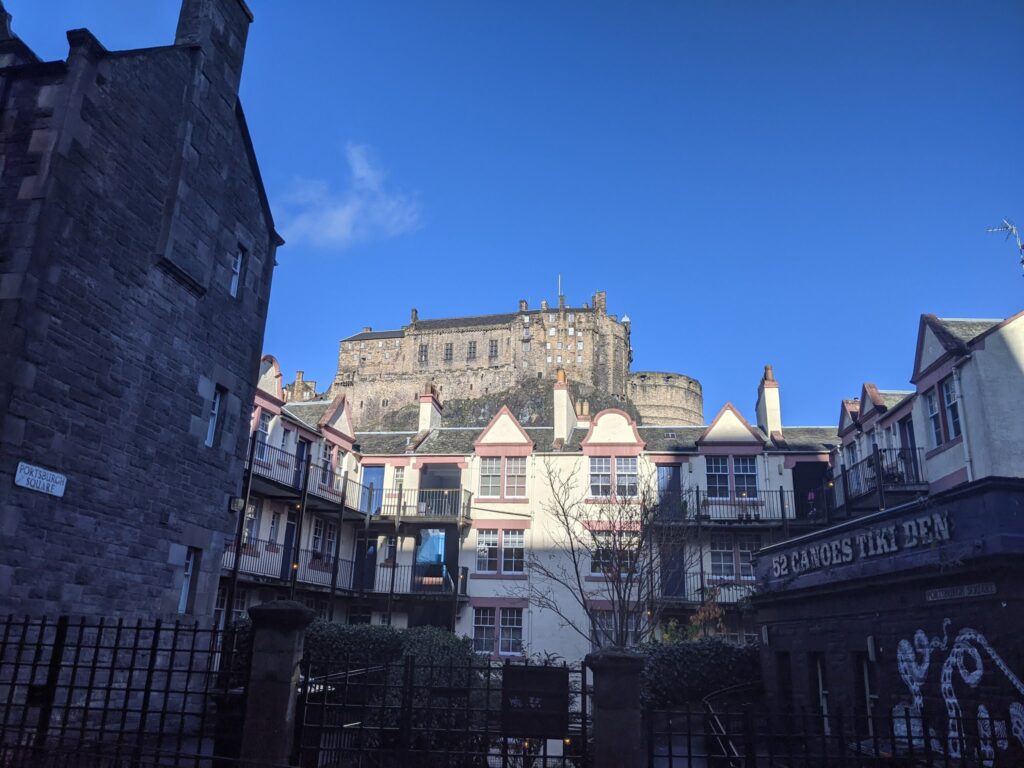 Edinburgh Castle view from the street. Edinburgh