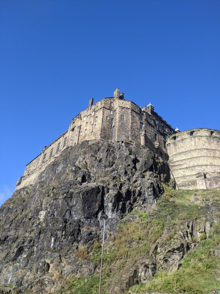 Edinburgh castle view from below. Edinburgh