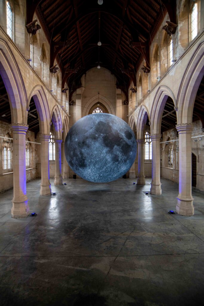 The Museum of the Moon looking stunning in the 20-21 Visual Arts Center.