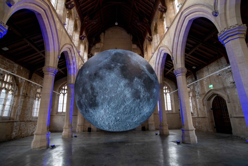 Museum of the Moon in situ at the 20-21 scunthorpe.