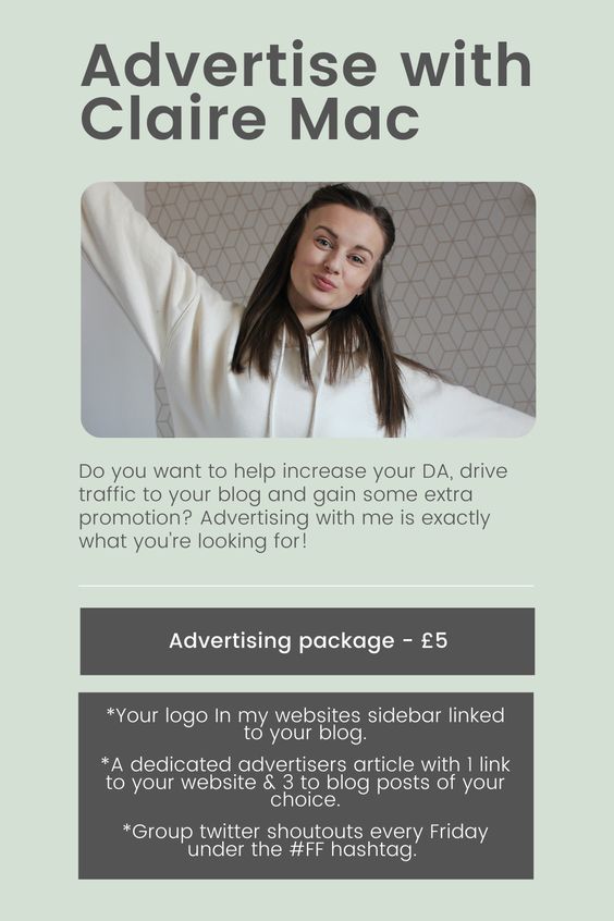 Advertise with Claire Mac and become one of my blogs you need to read.