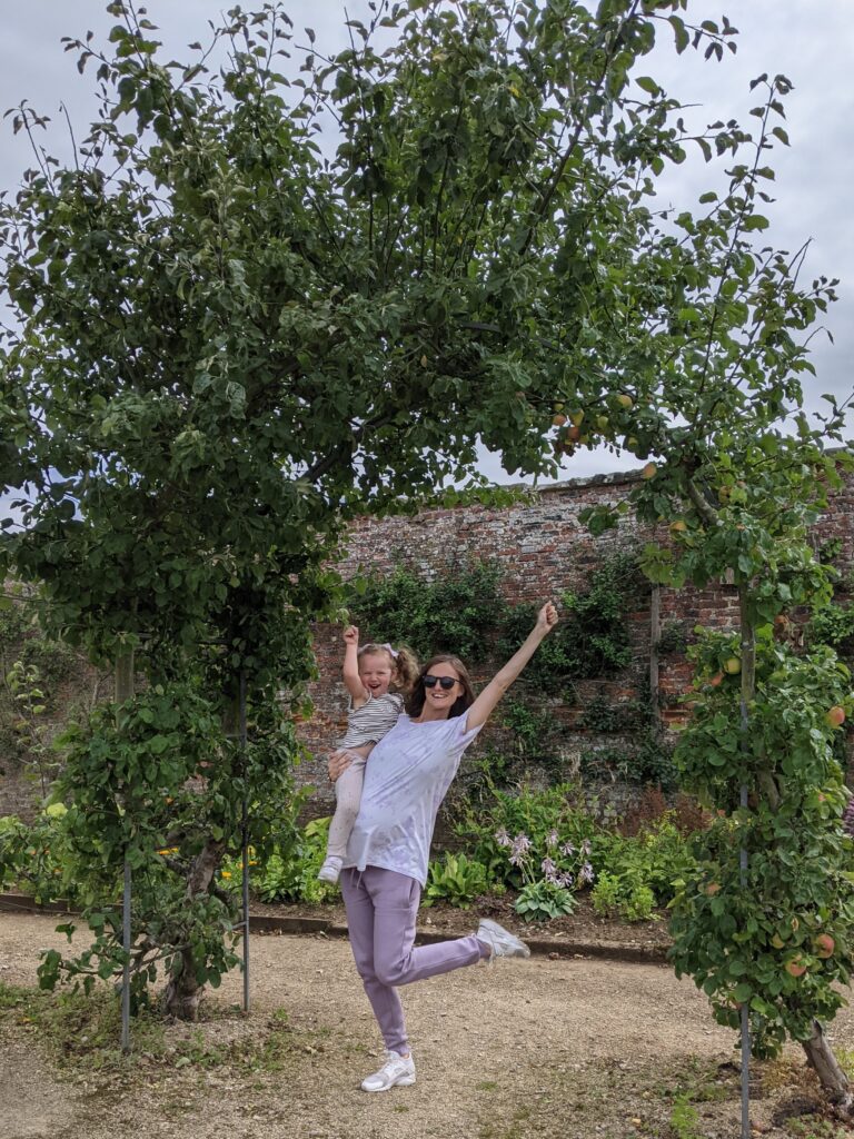 Mother and daughter enjoying a day at Helmsley Walled Garden.
