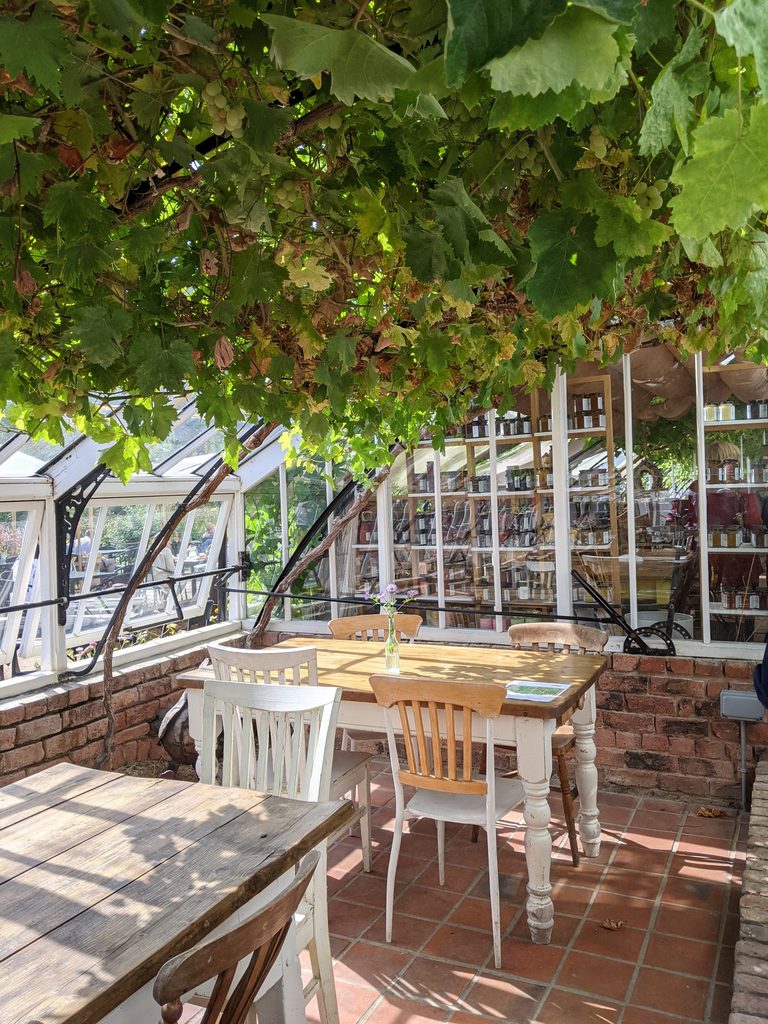 Seating area in the Vine House Cafe, Helmsley Walled Gardens.