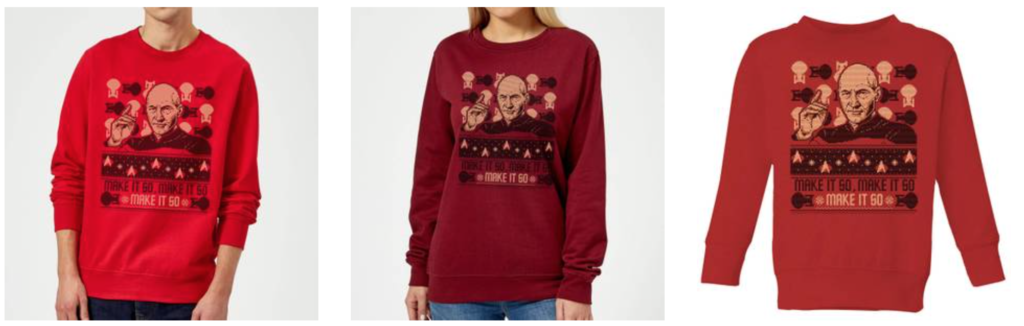 Star Trek Christmas jumpers.