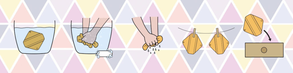 How to wash trade for aid reusable sanitary pads.