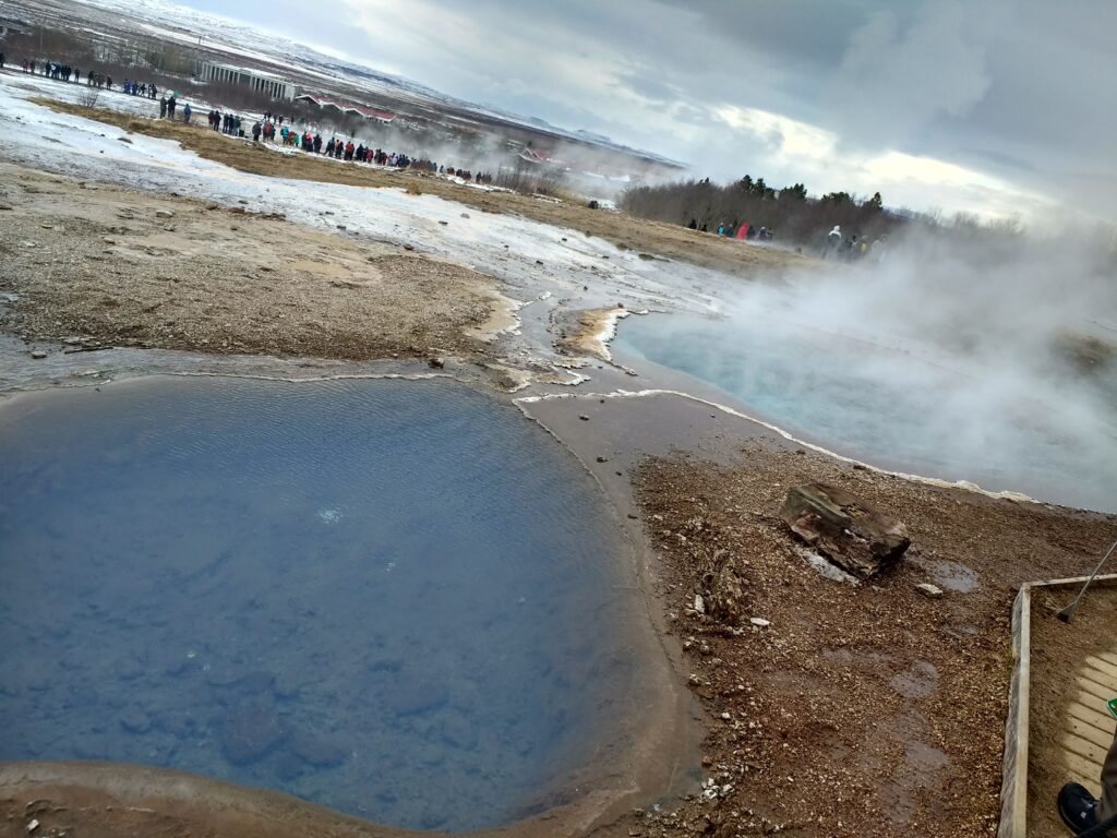 Geothermal pools in Haukadalur valley.