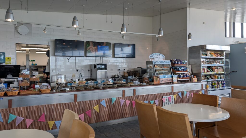 Inside the cafe of RSPB Salltholme.