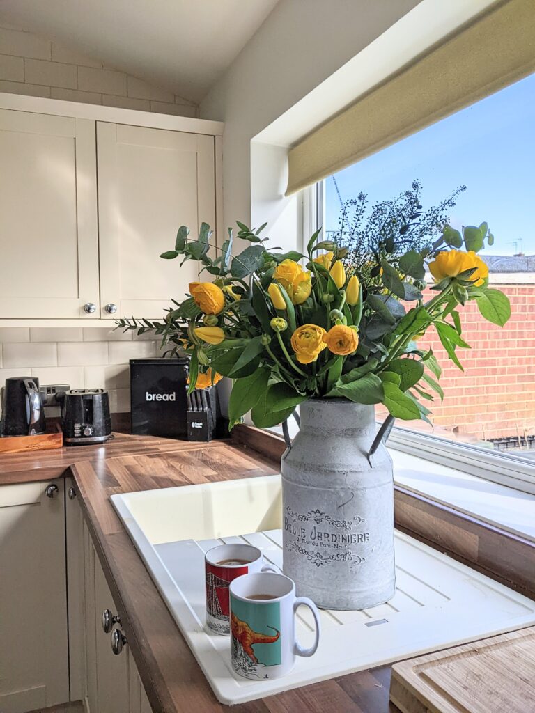 Instead of googling flower deliveries near me, let Bloom Local do the hard work for you. They provided this amazing bouquet of lemon yellow flowers just in time for Easter.