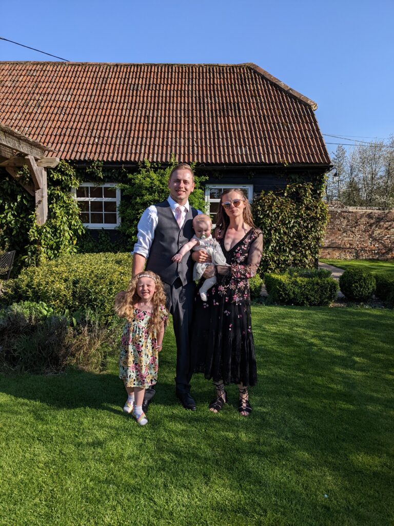 Celebrating the wedding of close friends.