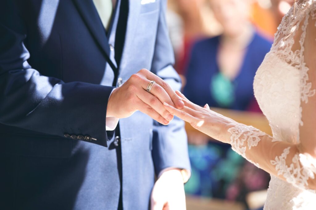 Wedding traditions of putting rings on.
