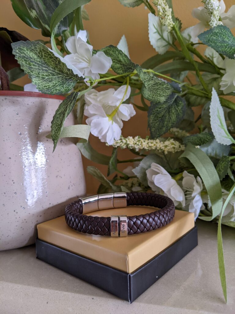 Personalised gents bracelet from JoyAmo Jewellery.