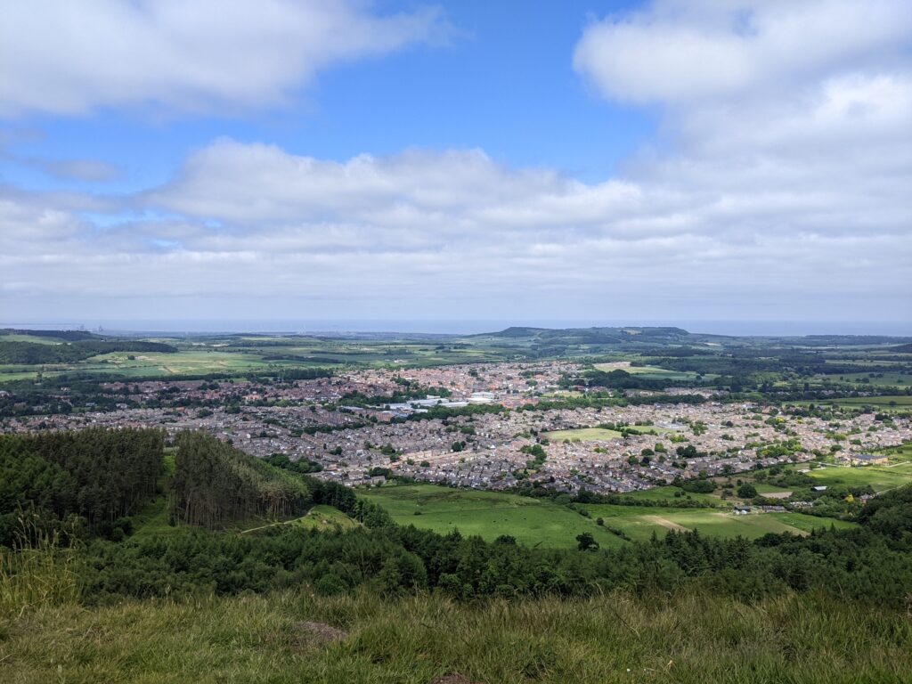 Views of Guisborough from Highcliffe. The final peak on our Guisborough 3 peaks hike.