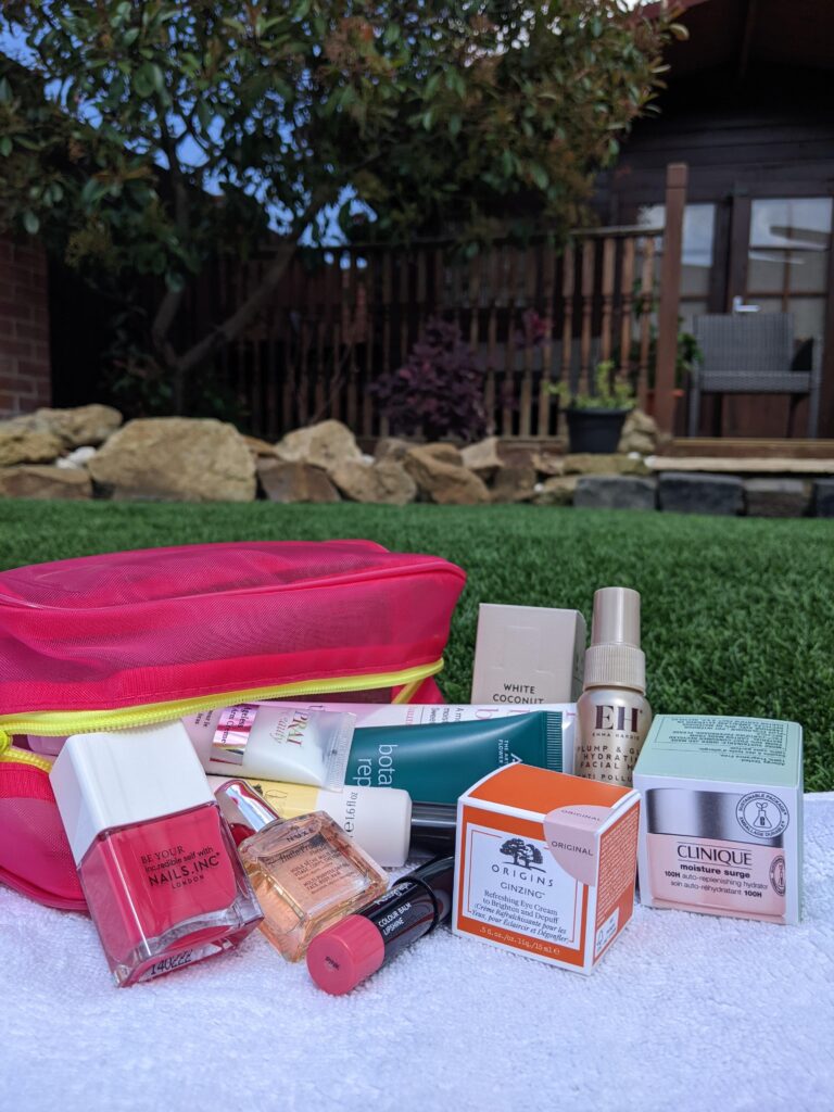 Contents of the M&S Summer beauty bag 2022.