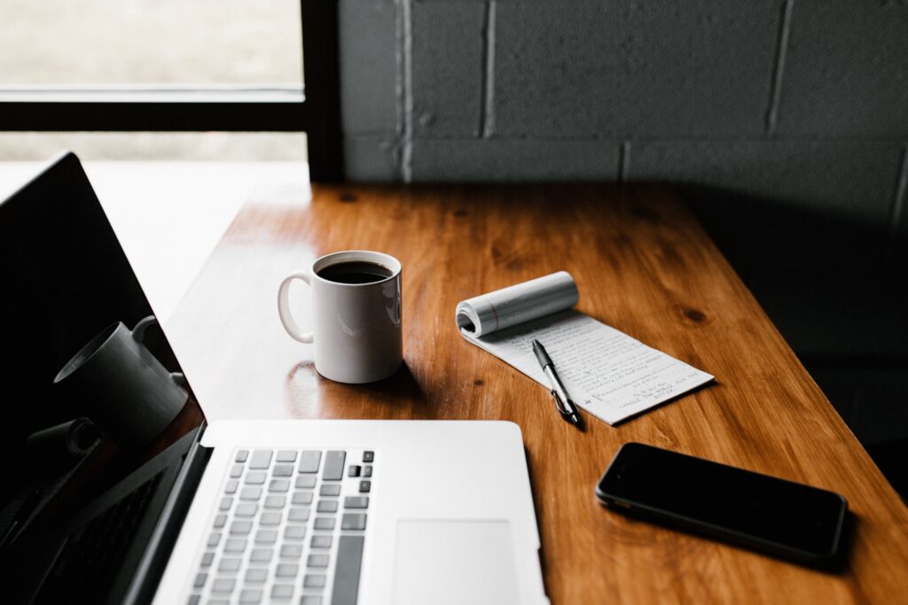 Image of a hot desk since becoming self employed.