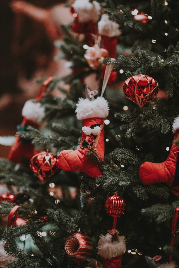 Christmas tree decorations for my blogmas blog post ideas post.
