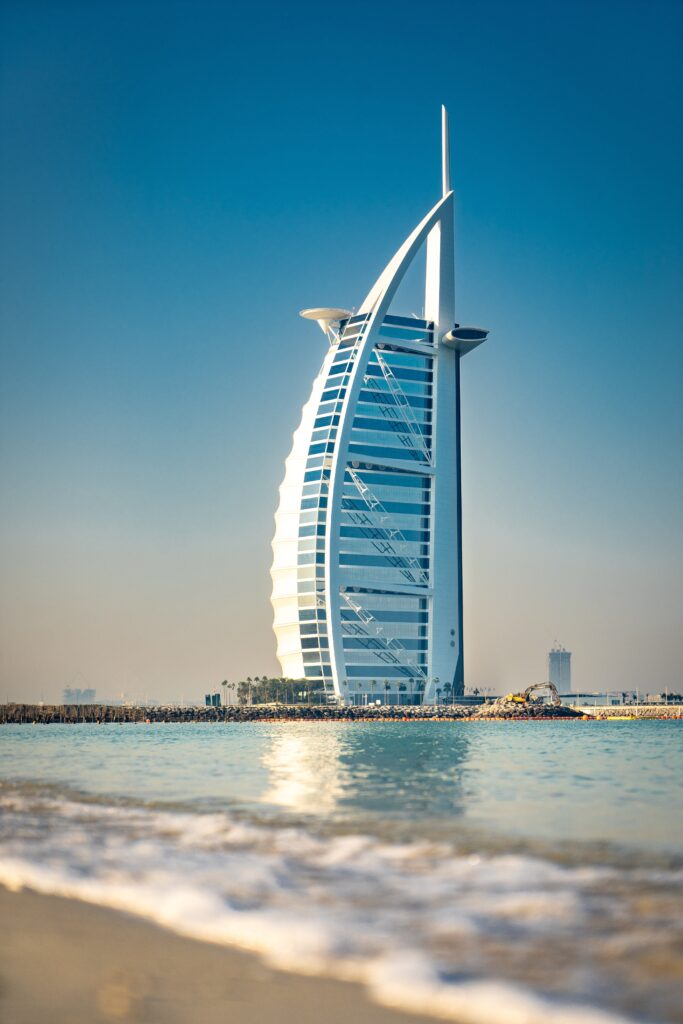 Eating in Dubai. Image of Burj Al Arab.