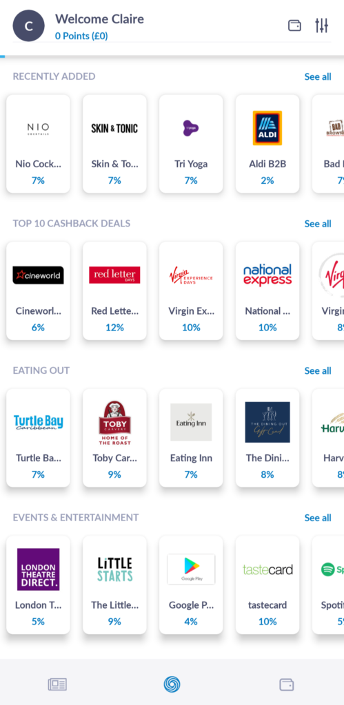Cashback percentages on JamDoughnut.