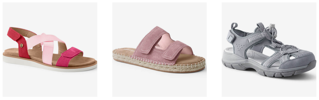 Lands' End sandals that'd be perfect for your camping outfit essentials.