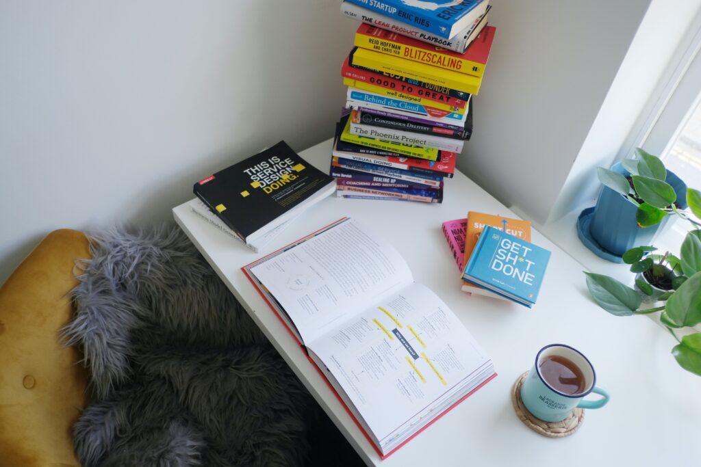 Desk set up with books. This article discusses your child's options after their GCSE's.