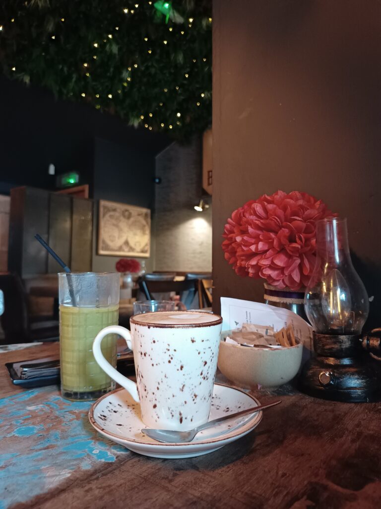 Coffee and smoothie set up at Badgers Bar.