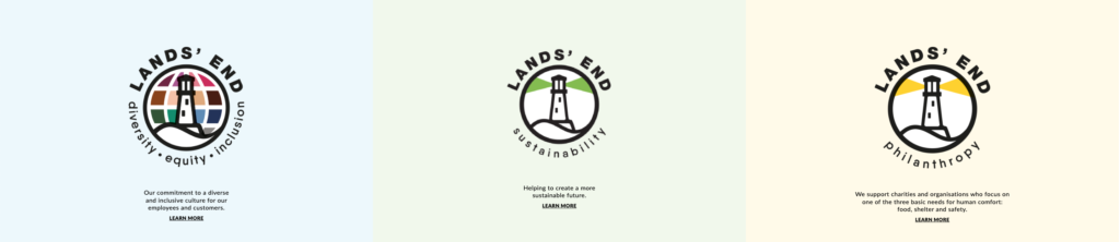 Land's End banner.