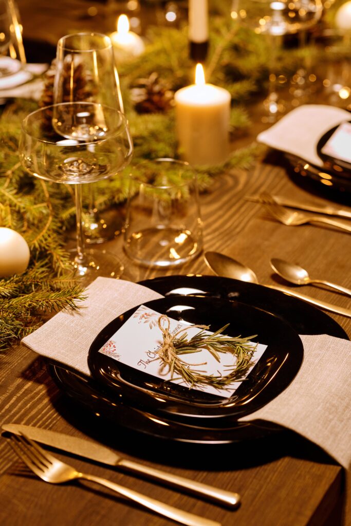 Festive table settings.