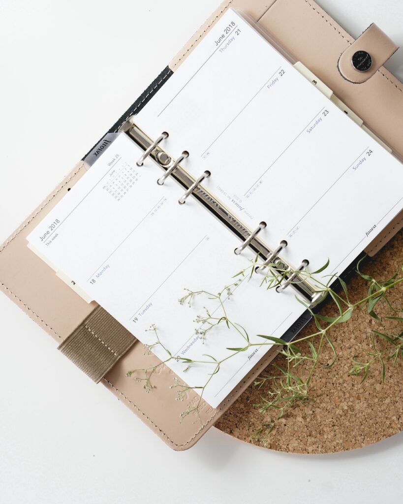 Diary planner.