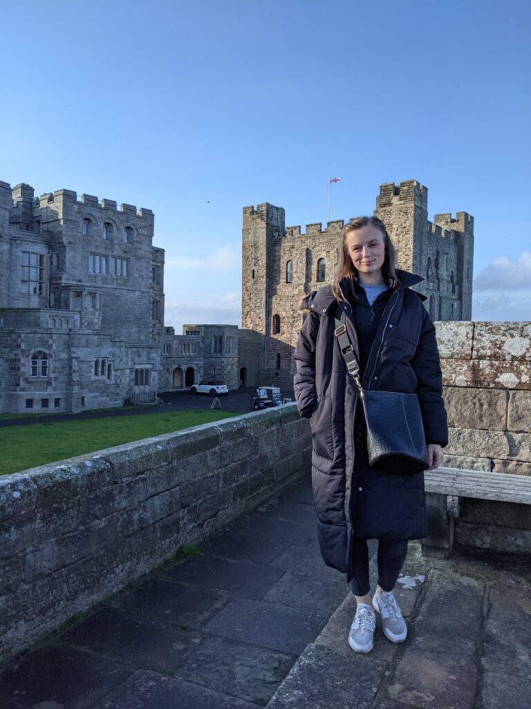 Claire Mac at Bamburgh Castle.