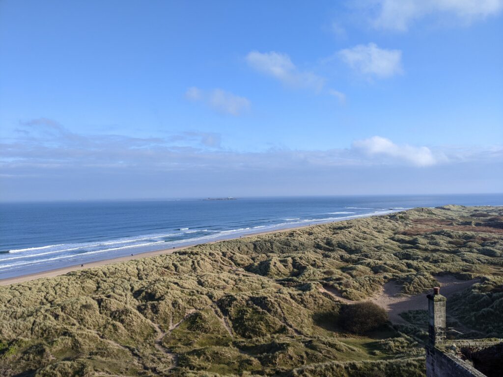 Bamburgh beach is a must when walking the Northumberland Coastline.