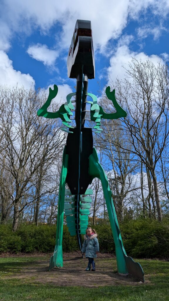 T-Rex sculpture at Teessaurus Park, April 2026.