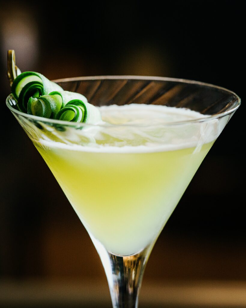 Cucumber infused Martini.