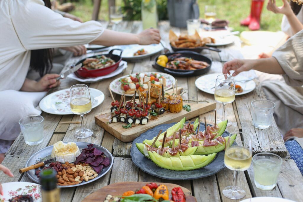 Buffet table at the perfect party.