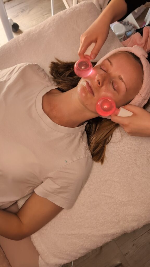 Ice globe massage.