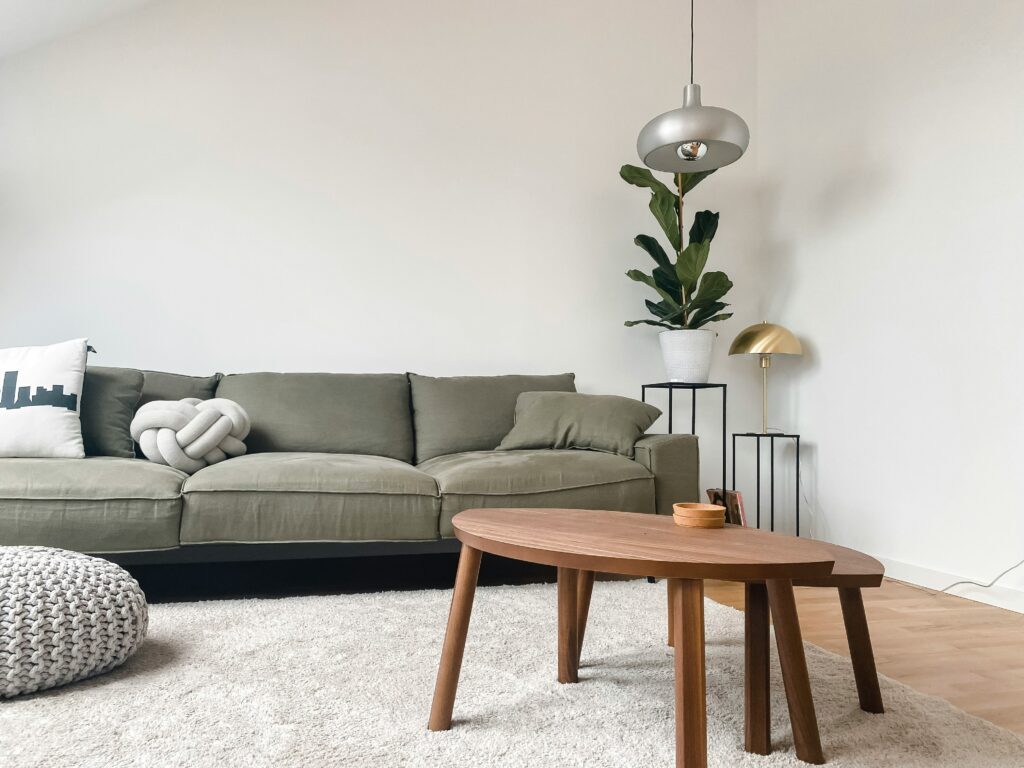 Neutral lounge area.
