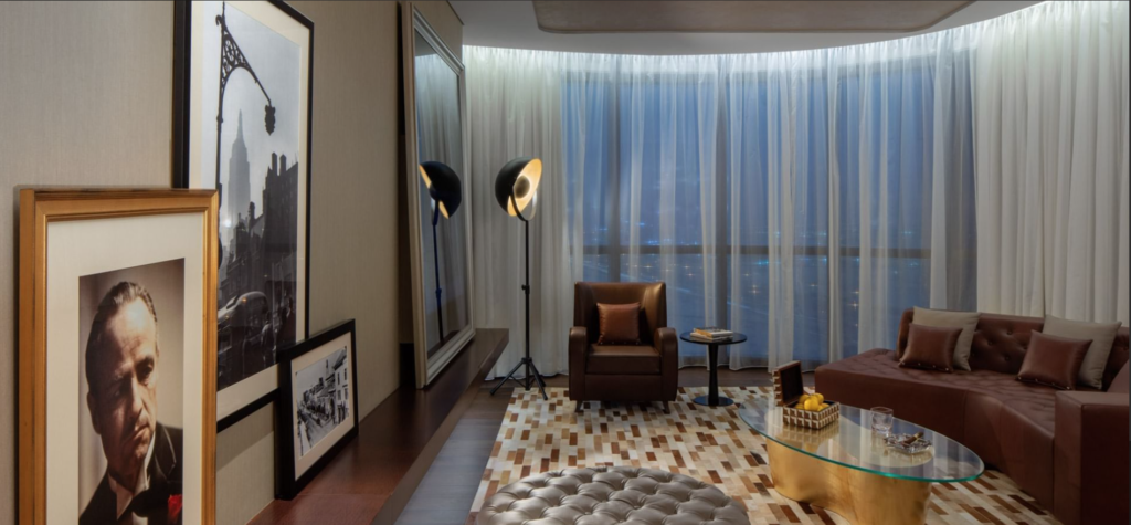 Hotel room.