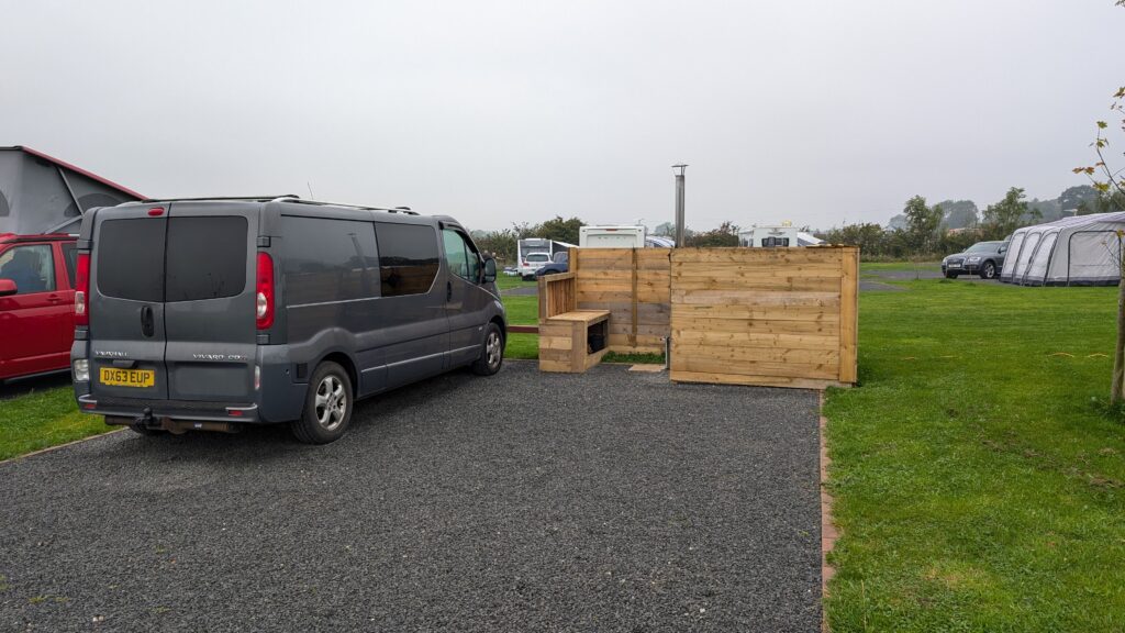 The luxurious pitch set up at Wyke Lodges.