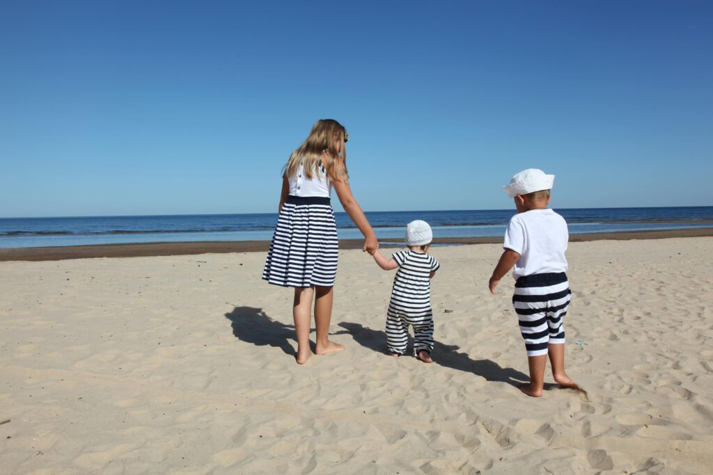 Image of a family on holiday at the beach. This is to go with an article giving tips and tricks to maximise your time on holiday.