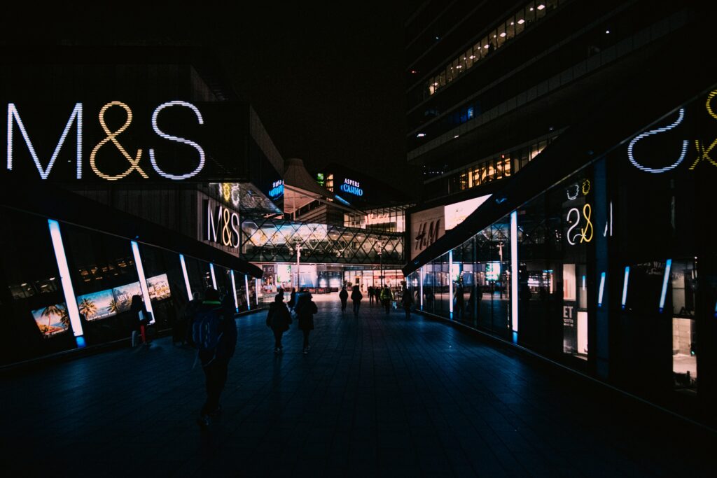 Shopping at Westfield London.