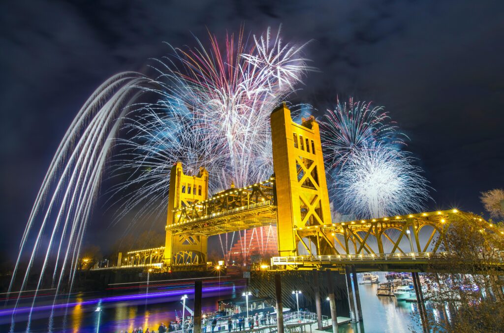 London is one of the top new years eve destinations in Europe. Here are some fireworks over tower bridge.