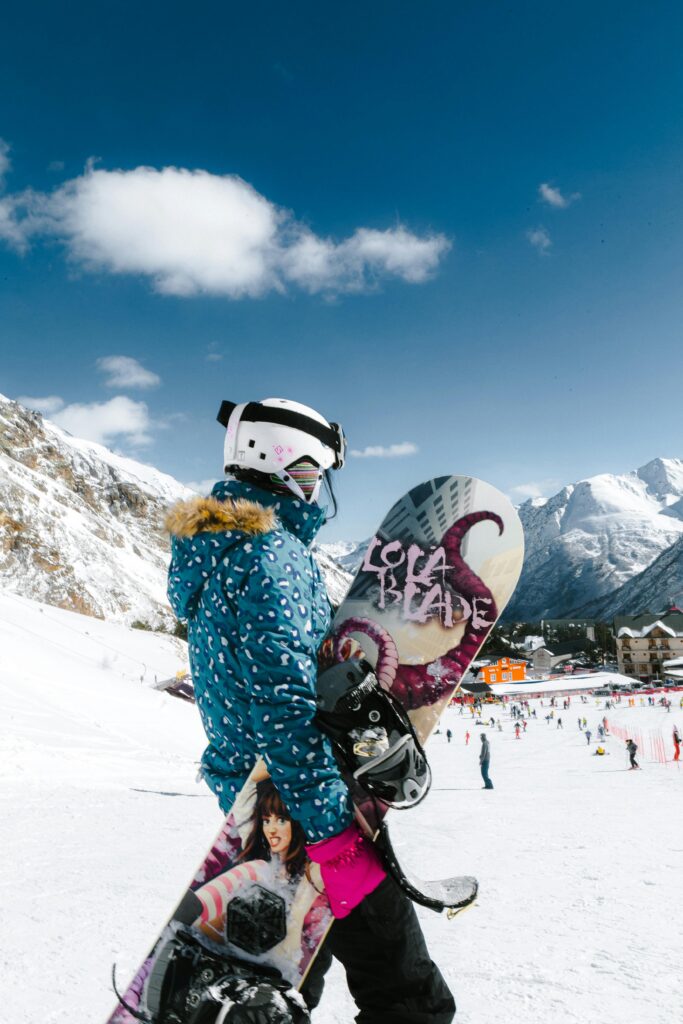 Snowboarding at Val d'Isere.
