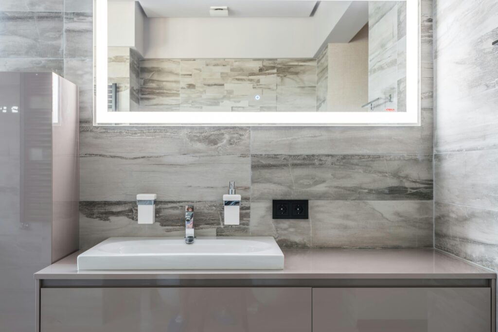 Minimalist bathroom design.