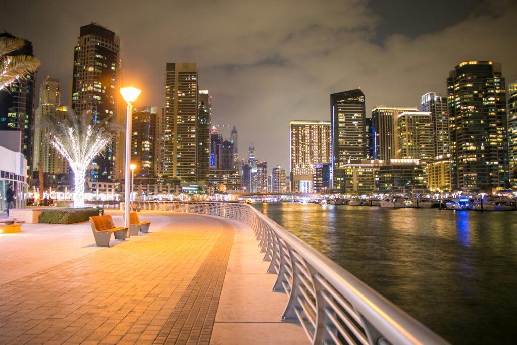 Dubai at night.