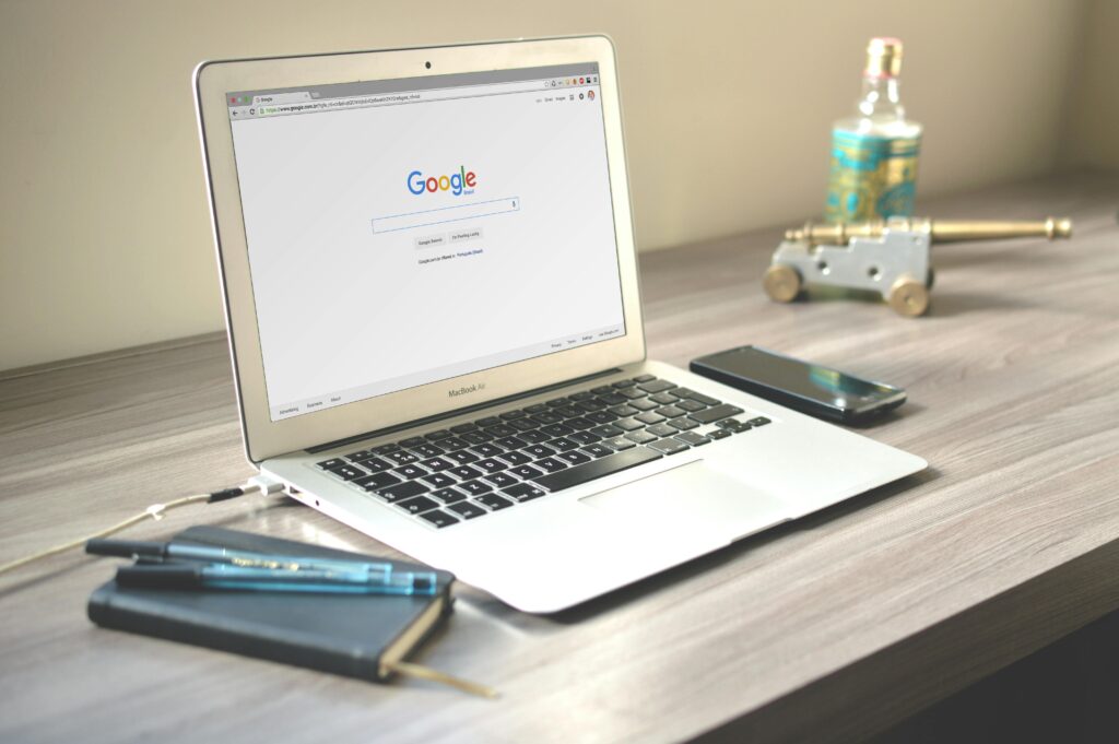 Image of a laptop with google ads services.