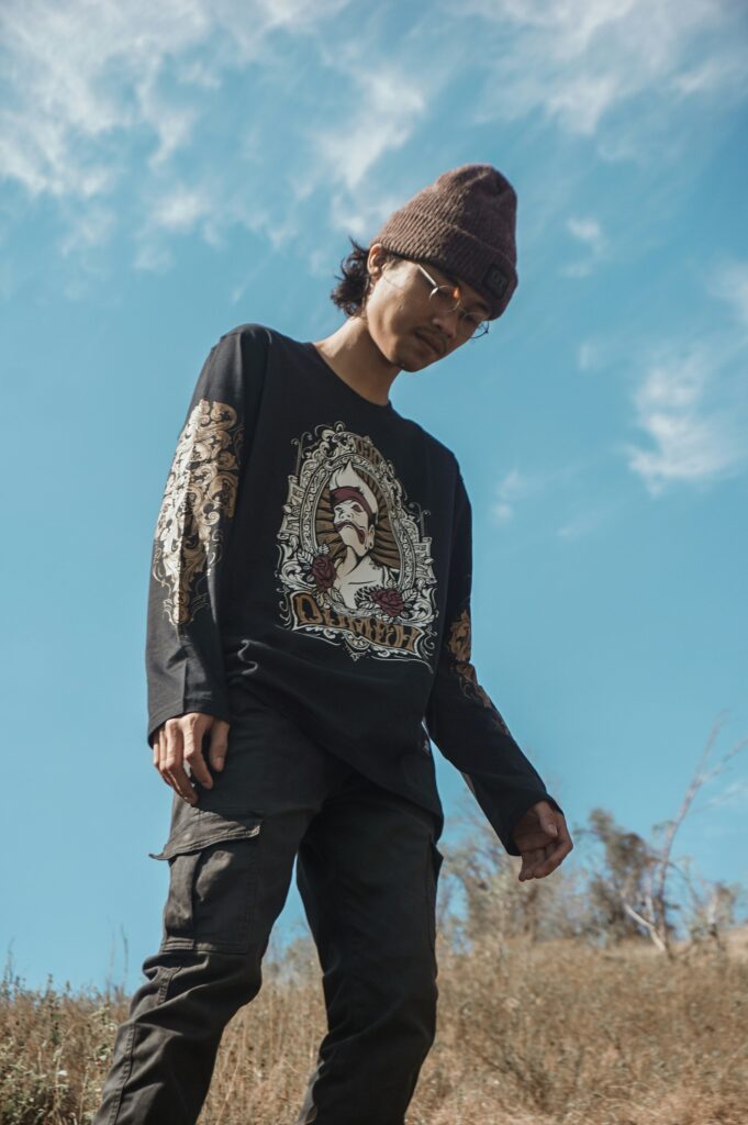 Man wearing a beanie hat.