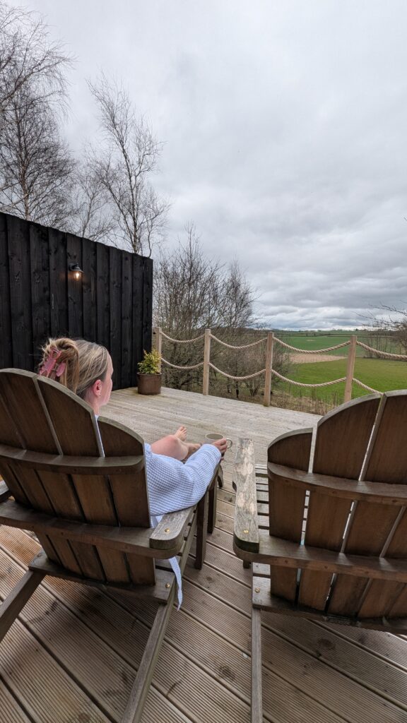 Relaxing at Hewn Yorkshire.