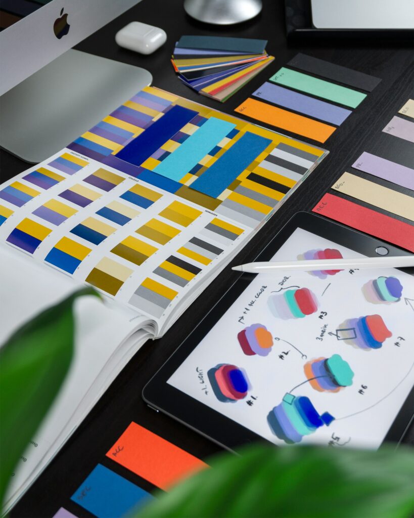 Branding sheets. This image goes with an article discussing how to create a distinctive brand voice.