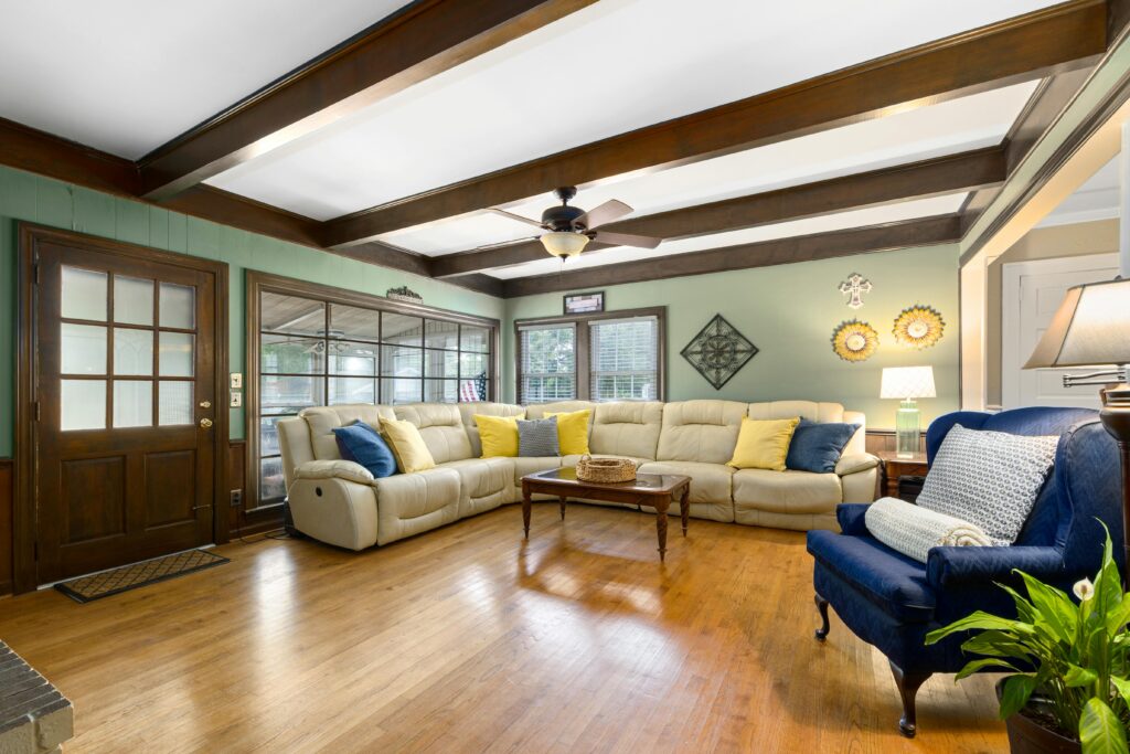 Recliner chair sofa set up in a living room.